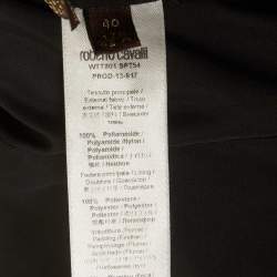 Pre Owned جاكيت منفوش نايلون مطبوع بنفسجي روبرتو كافالي مقاس صغير