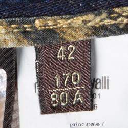 Roberto Cavalli Indigo Dark Wash Faded Effect Denim Slim Fit Stretch Jeans M