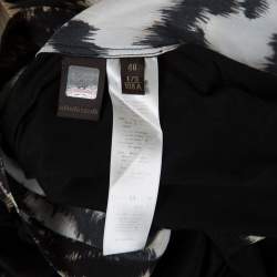 مملوكة مسبقًا توب روبرتو كافالي جيرسيه نقشة الفهد وحرير بأكمام قصيرة L