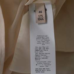 Pre Owned Roberto Cavalli Firenze Beige Linen Ruffled Front Tie Detail Sleeveless Top L