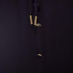 Pre Owned Roberto Cavalli Brown Ruffled Silk Sheer Blouse S