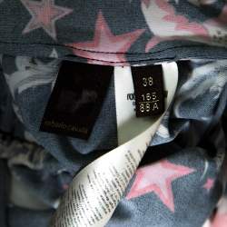 Pre Owned Roberto Cavalli Black Galaxy Garden Printed Long Sleeve Jumpsuit S