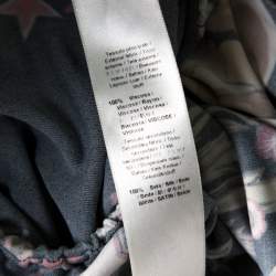 Pre Owned Roberto Cavalli Black Galaxy Garden Printed Long Sleeve Jumpsuit S