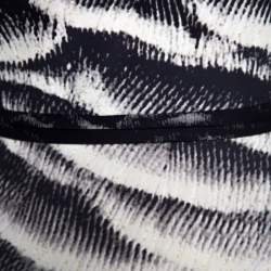 Pre Owned Roberto Cavalli Monochrome Metallic Abstract Printed Knit Cowl Neck Top S