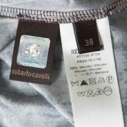 Pre Owned فستان روبرتو كافالي مكشكش نقشة الفهد بكتف واحد S