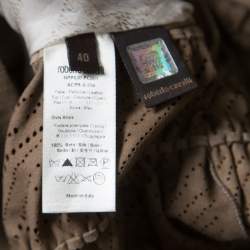 Pre Owned Roberto Cavalli Brown Suede Perforated Fringed Vest S