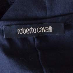 Pre Owned Roberto Cavalli Black Cotton Voile Tiered Sleeve Buttoned Blouse S