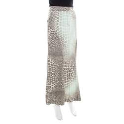 Pre Owned Roberto Cavalli Multicolor Animal Printed Cotton Maxi Skirt M