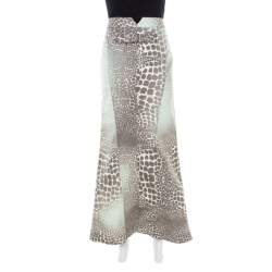 Pre Owned Roberto Cavalli Multicolor Animal Printed Cotton Maxi Skirt M