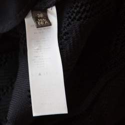 Pre Owned Roberto Cavalli Black Perforated Knit Long Sleeve Bodycon Dress S