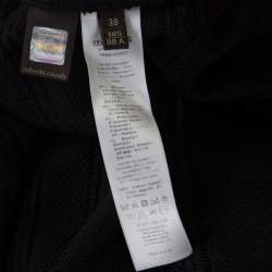 Pre Owned فستان روبرتو كافالي دانتيل تريكو أسود بلا أكمام مجسم S