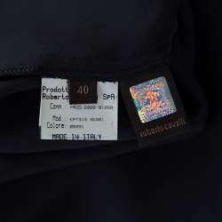 Pre Owned تنورة روبرتو كافالي ستان ماكسي سوداء S