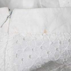 Pre Owned Roberto Cavalli White Broderie Anglaise Cotton Lace Paneled Mini Skirt S