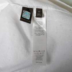 Pre Owned Roberto Cavalli White Broderie Anglaise Cotton Lace Paneled Mini Skirt S