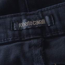 Roberto Cavalli Black Distressed Denim Low Rise Regular Fit Jeans M 