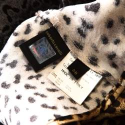 Pre Owned Roberto Cavalli Brown Cheetah Print Silk Tulle Trim Halter Top S