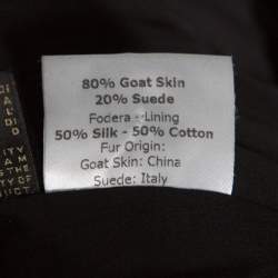 مملوكة مسبقًا Roberto Cavalli Brown Leopard Pattern Goatskin Fur and Suede Jacket S 