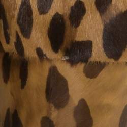 مملوكة مسبقًا Roberto Cavalli Brown Leopard Pattern Goatskin Fur and Suede Jacket S 