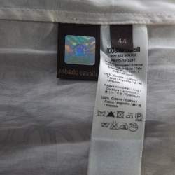 Pre Owned تنورة ماكسي روبرتو كافالي طباعة بوتينيكال كريمي طبقات M