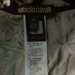 Pre Owned Roberto Cavalli Multicolor Leopard & Graphic Print Silk Jersey Lace Paneled Vest M 