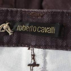 Roberto Cavalli Burgundy Denim Flared Jeans M