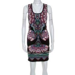 Roberto Cavalli Multicolor Lurex Jacquard Knit Sleeveless Dress S