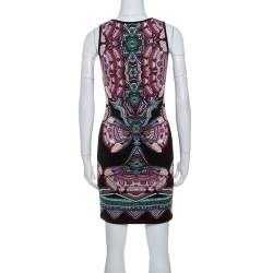 Roberto Cavalli Multicolor Lurex Jacquard Knit Sleeveless Dress S