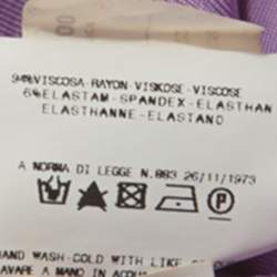 Pre Owned Roberto Cavalli Lilac Jersey Embellished Logo Scoop Neck Top S