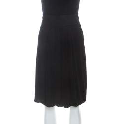 Pre Owned Roberto Cavalli Black Knit Gathered Detail Skirt S