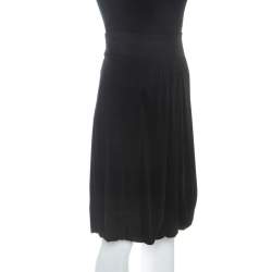 Pre Owned Roberto Cavalli Black Knit Gathered Detail Skirt S