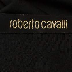 Pre Owned Roberto Cavalli Black Knit Gathered Detail Skirt S