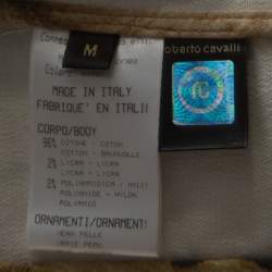 Pre Owned Roberto Cavalli Multicolor Abstract Print Cotton Zip Front Jacket M