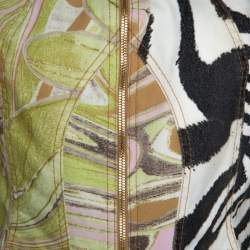 Pre Owned Roberto Cavalli Multicolor Abstract Print Cotton Zip Front Jacket M