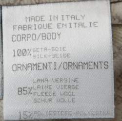 Pre Owned Roberto Cavalli Beige Printed Silk Contrast Trim Button Front Shirt M