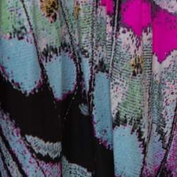 Pre Owned Roberto Cavalli Multicolor Abstract Print Satin Maxi Skirt M