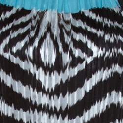 مملوكة مسبقًا توب روبرتو كافالي حرير أسود مطبوع بطيات برقبة حمالات مقاس صغير (سمول)