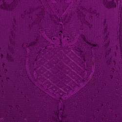 Pre Owned Roberto Cavalli Fuschia Crochet Knit Sleeveless Maxi Dress S 