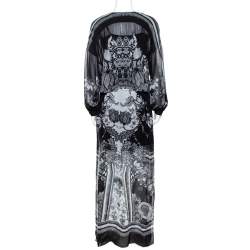 Pre Owned تونيك قفطان روبرتو كافالي حرير مورد مونوكرومي مقاس صغير (سمول)