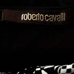 Pre Owned تونيك قفطان روبرتو كافالي حرير مورد مونوكرومي مقاس صغير (سمول)