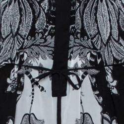 Pre Owned تونيك قفطان روبرتو كافالي حرير مورد مونوكرومي مقاس صغير (سمول)