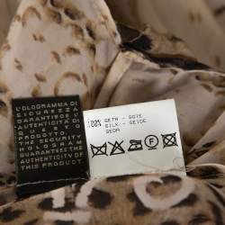 Pre Owned بلوزة روبرتو كافالي جرير كريمي نقشة الفخد بوسط مطاطي مقاس كبير (لارج)