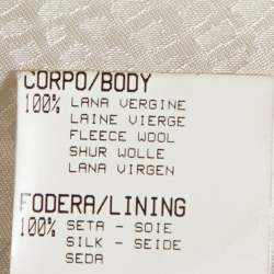 Pre Owned Roberto Cavalli Cream Wool Fox Fur Trim Belted Jacket M