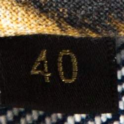 Pre Owned بنطلون جينز روبرتو كافالي دينم أزرق داكن متوسط بتفاصيل معدنية مقاس صغير (سمول)