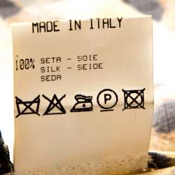 Pre Owned Roberto Cavalli Cream and Beige Silk Leopard Print Short Sleeve Top S