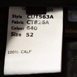 Pre Owned جاكيت روبرتو كافالي موتو فينتدج جلد عجل مطرز بني فاتح XL