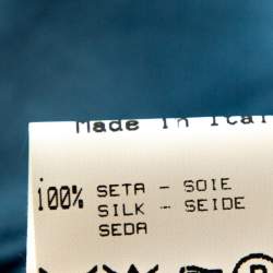 Pre Owned تنورة ماكسي روبرتو كافالي حرير ساتان أزرق بودرة مقاس كبير (لارج)