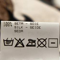 Pre Owned Roberto Cavalli Black Floral Printed Silk Tunic Top L 