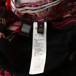 Pre Owned Roberto Cavalli Pink Silk & Contrast Knit Trim Printed Tunic L