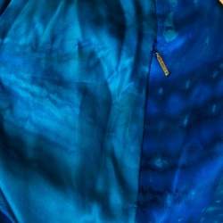 Pre Owned Roberto Cavalli Blue Silk Sleeveless Blouse L
