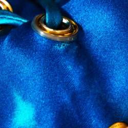 Pre Owned Roberto Cavalli Blue Silk Sleeveless Blouse L